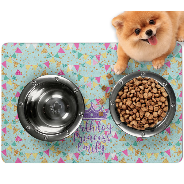 Custom Birthday Princess Dog Food Mat - Small w/ Name or Text