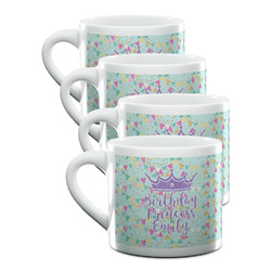 Birthday Princess Double Shot Espresso Cups - Set of 4 (Personalized)