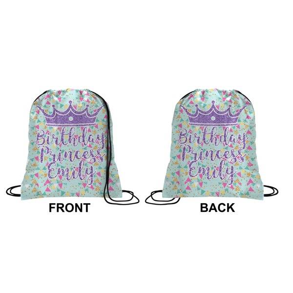 Birthday Princess Drawstring Backpack Front & Back Small