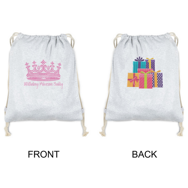 Birthday Princess Drawstring Backpacks - Sweatshirt Fleece - Double Sided - APPROVAL