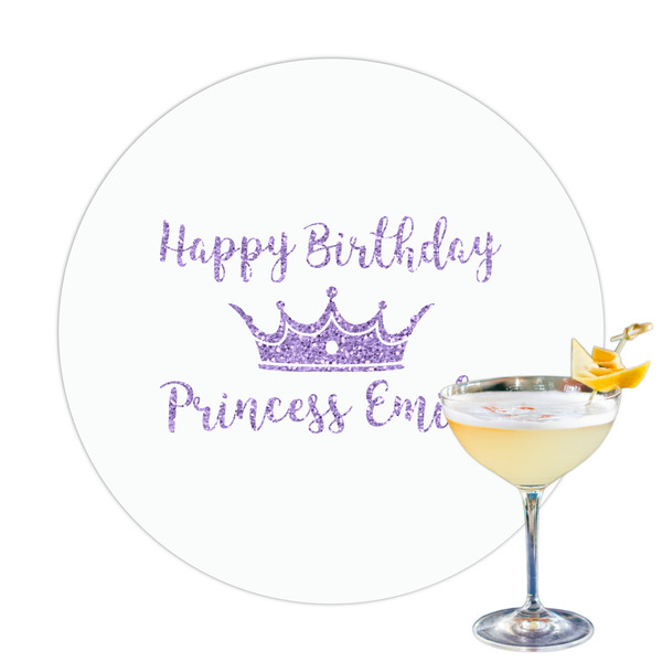 Custom Birthday Princess Printed Drink Topper - 3.25" (Personalized)