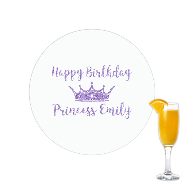 Custom Birthday Princess Printed Drink Topper - 2.15" (Personalized)