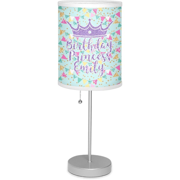 Custom Birthday Princess 7" Drum Lamp with Shade Linen (Personalized)