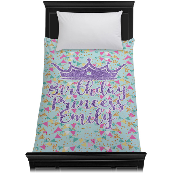 Birthday Princess Duvet Cover - Twin - On Bed - No Prop