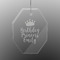 Birthday Princess Engraved Glass Ornament - Octagon (Personalized)