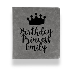Birthday Princess Leather Binder - 1" - Grey (Personalized)