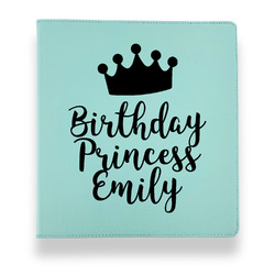 Birthday Princess Leather Binder - 1" - Teal (Personalized)