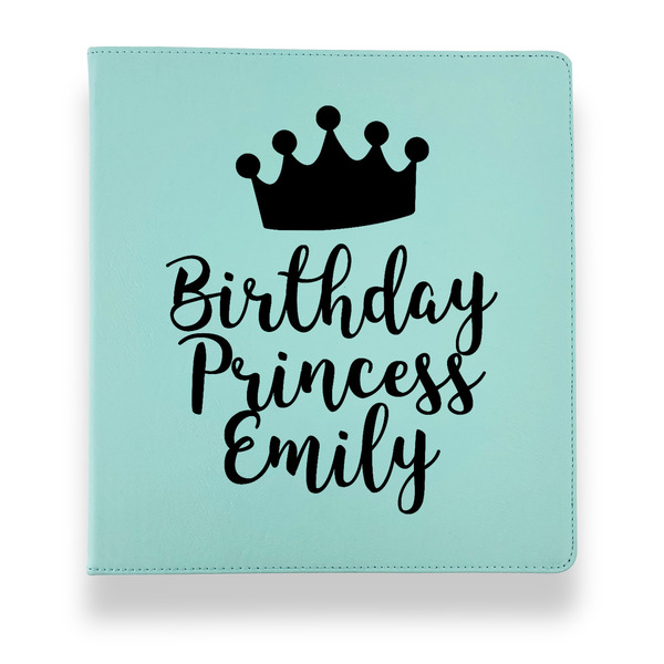 Birthday Princess Leather Binders - 1" - Teal - Front View