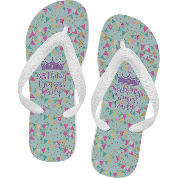 Custom Birthday Princess Flip Flops - Large (Personalized)