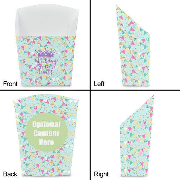 Birthday Princess French Fry Favor Box - Front & Back View