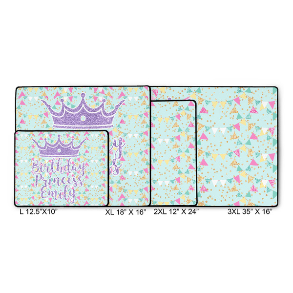 Birthday Princess Gaming Mats - SIZE CHART