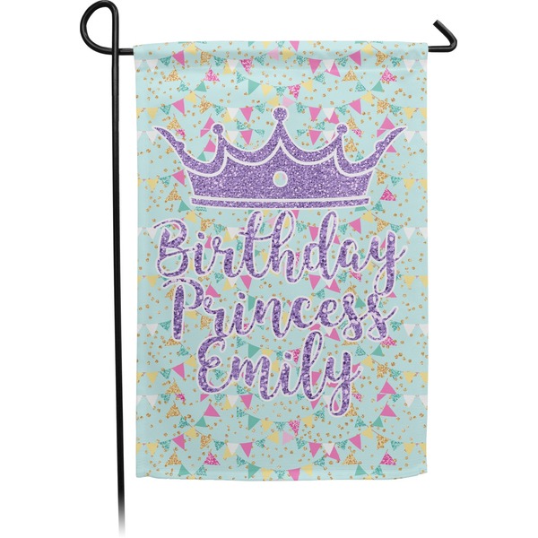 Custom Birthday Princess Small Garden Flag - Double Sided w/ Name or Text