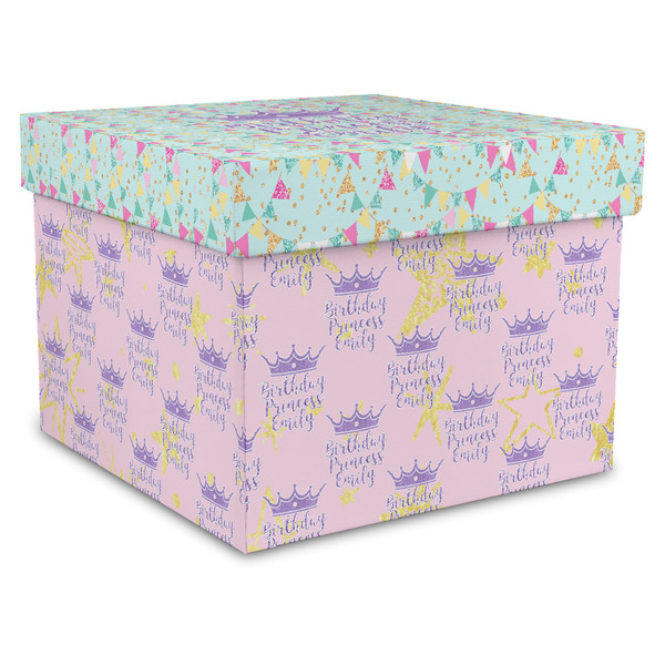 Custom Birthday Princess Gift Box with Lid - Canvas Wrapped - X-Large (Personalized)