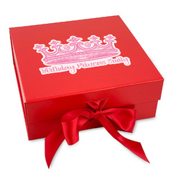 Birthday Princess Gift Box with Magnetic Lid - Red (Personalized)