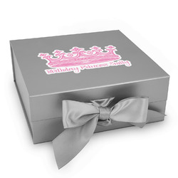 Birthday Princess Gift Box with Magnetic Lid - Silver (Personalized)