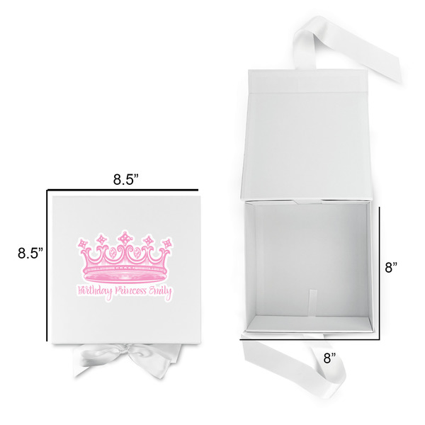 Birthday Princess Gift Boxes with Magnetic Lid - White - Open & Closed