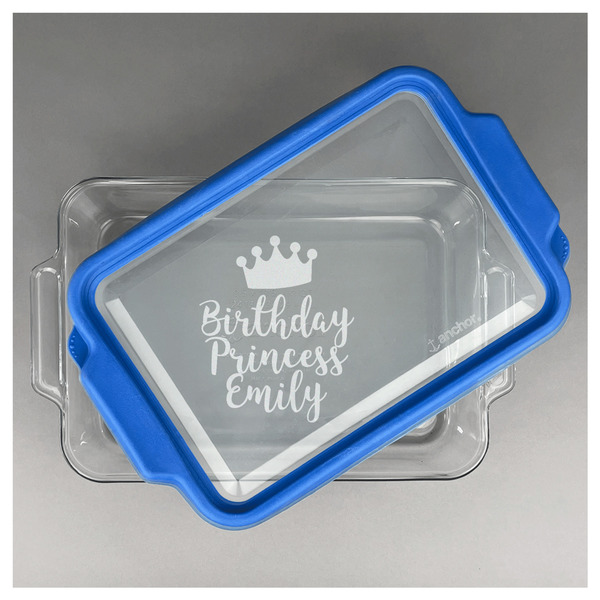 Birthday Princess Glass Baking Dish - FRONT w/ LID (13x9)