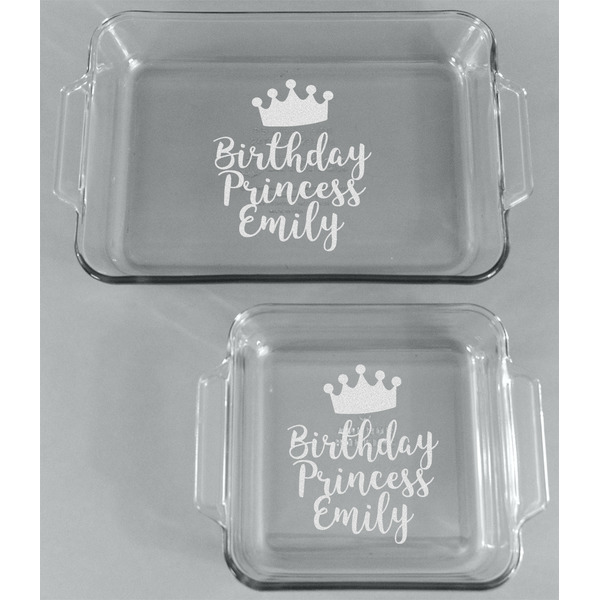 Birthday Princess Glass Baking Dish Set - FRONT