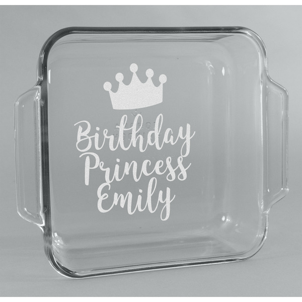 Custom Birthday Princess Glass Cake Dish - 8in x 8in (Personalized)