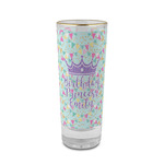 Birthday Princess 2 oz Shot Glass - Glass with Gold Rim (Personalized)