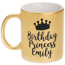 Birthday Princess Metallic Gold Mug (Personalized)