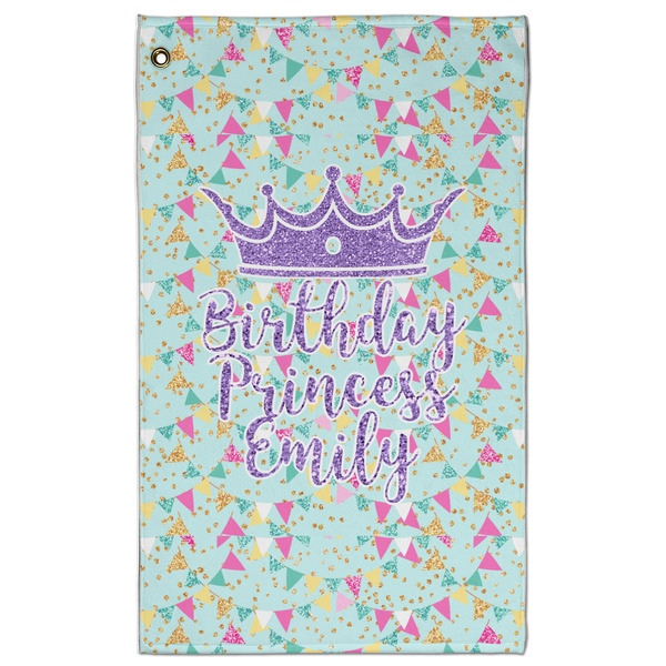 Custom Birthday Princess Golf Towel - Poly-Cotton Blend w/ Name or Text