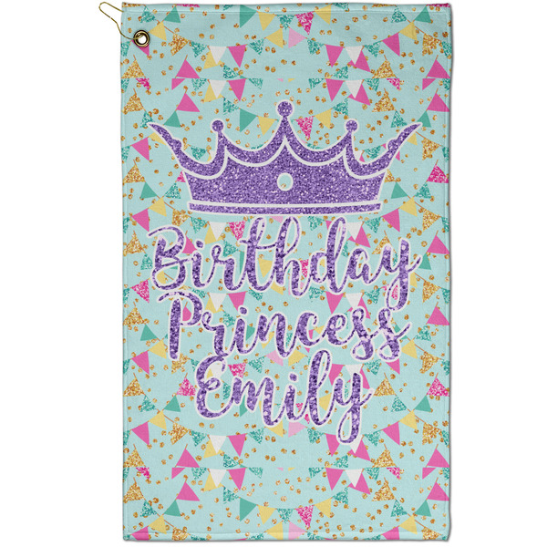 Custom Birthday Princess Golf Towel - Poly-Cotton Blend - Small w/ Name or Text