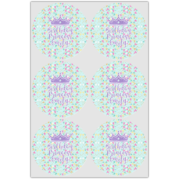 Birthday Princess Icing Circle - Large - Set of 6