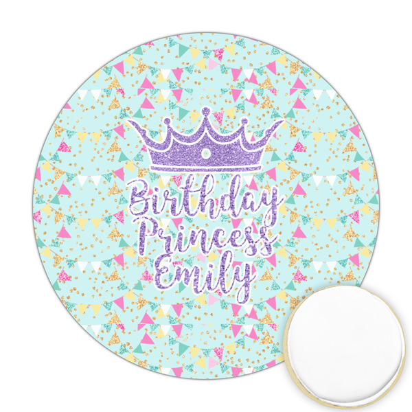 Custom Birthday Princess Printed Cookie Topper - Round (Personalized)