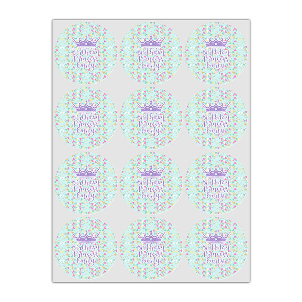 Birthday Princess Icing Circle - Small - Set of 12