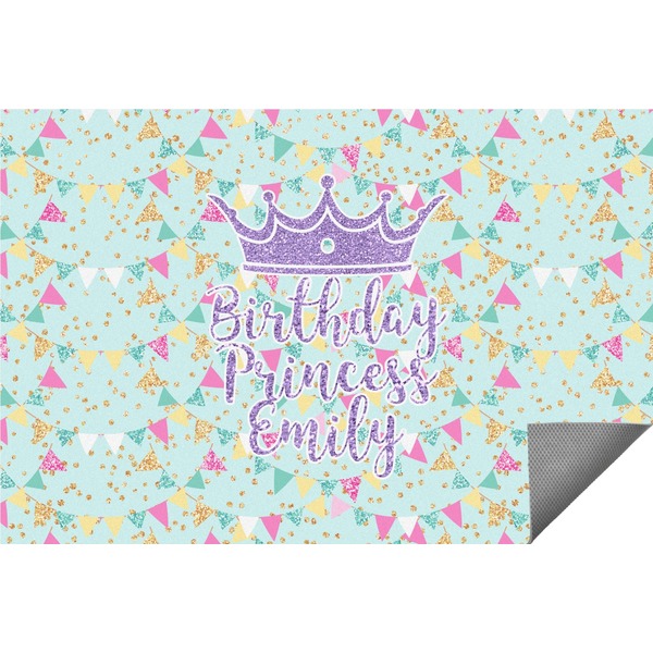 Custom Birthday Princess Indoor / Outdoor Rug - 6'x8' w/ Name or Text
