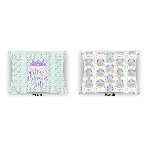 Birthday Princess Indoor Rectangular Burlap Pillow (Front and Back)