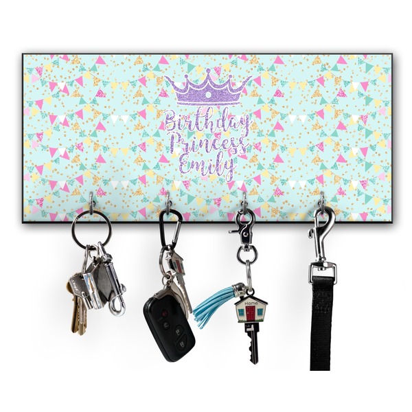 Custom Birthday Princess Key Hanger w/ 4 Hooks w/ Name or Text