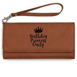 Birthday Princess Ladies Leatherette Wallet - Laser Engraved - Rawhide (Personalized)