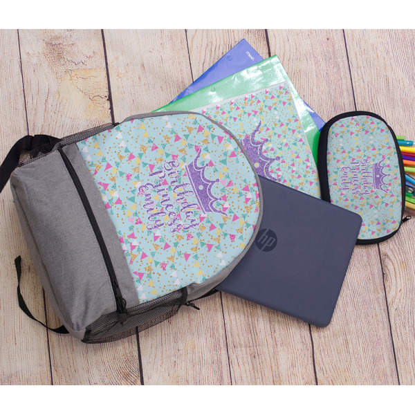 Birthday Princess Large Backpack - Gray - With Stuff