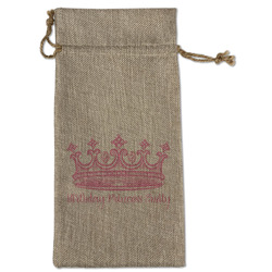 Birthday Princess Large Burlap Gift Bag - Front (Personalized)