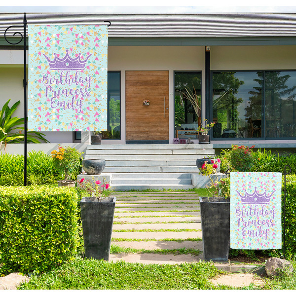 Custom Birthday Princess Large Garden Flag - Double Sided (Personalized)