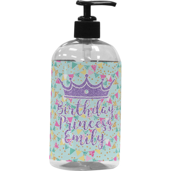 Custom Birthday Princess Plastic Soap / Lotion Dispenser (16 oz - Large - Black) (Personalized)