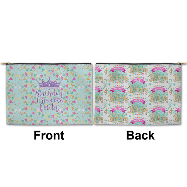 Birthday Princess Large Zipper Pouch Approval (Front and Back)