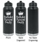 Birthday Princess Laser Engraved Water Bottles - 2 Styles - Front & Back View