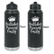 Birthday Princess Laser Engraved Water Bottles - Front & Back Engraving - Front & Back View