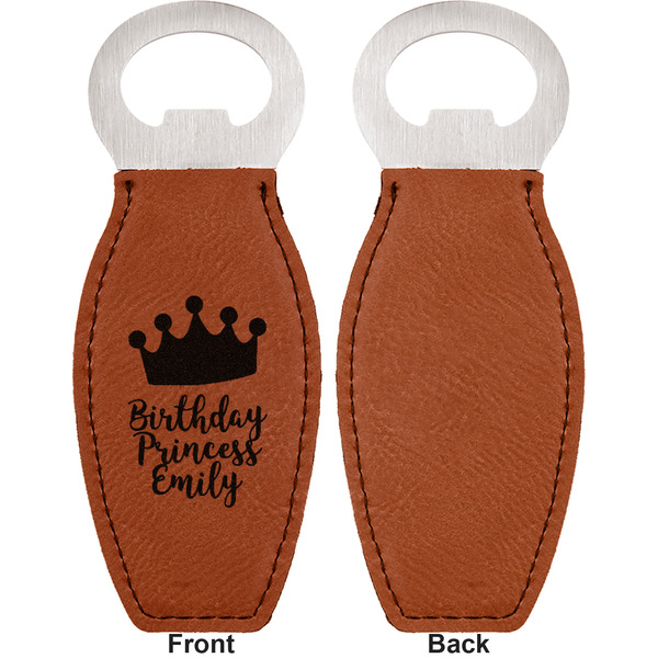 Birthday Princess Leather Bar Bottle Opener - Front and Back (single sided)