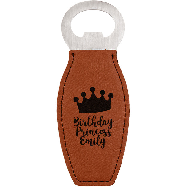 Custom Birthday Princess Leatherette Bottle Opener - Double Sided (Personalized)