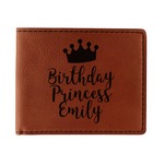 Birthday Princess Leatherette Bifold Wallet - Single Sided (Personalized)