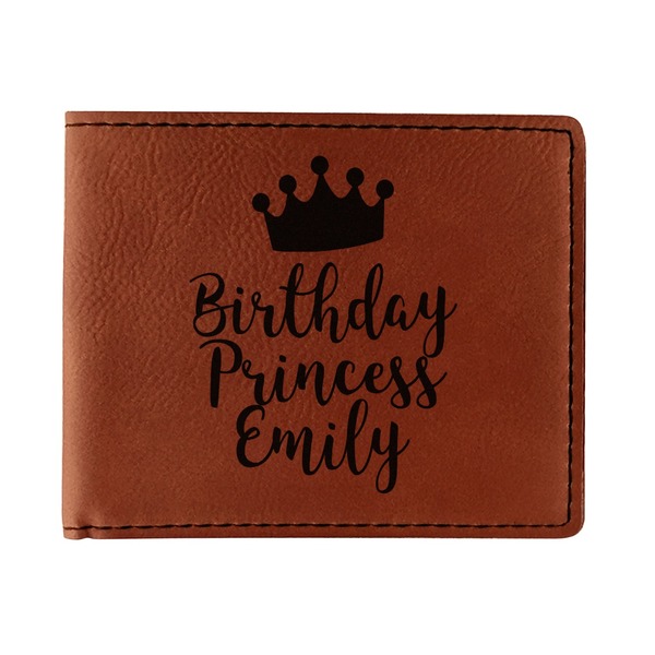 Custom Birthday Princess Leatherette Bifold Wallet - Single Sided (Personalized)