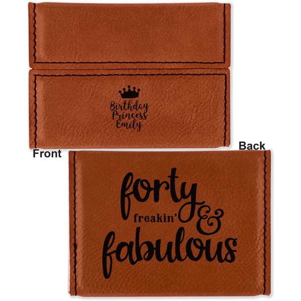 Birthday Quotes and Sayings Leather Business Card Holder - Front Back