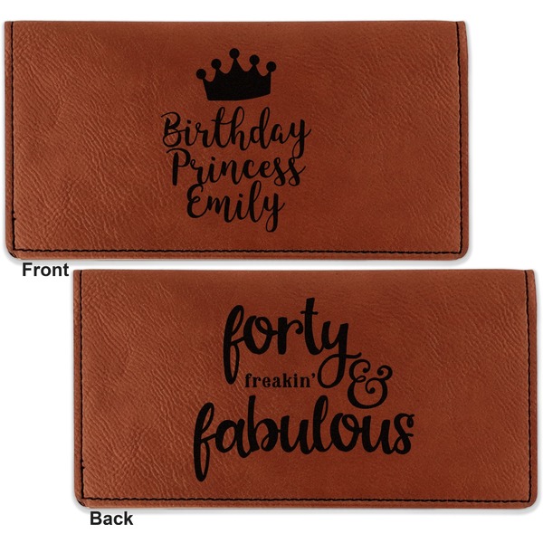 Birthday Quotes and Sayings Leather Checkbook Holder Front and Back