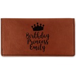 Birthday Princess Leatherette Checkbook Holder - Single Sided (Personalized)