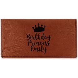 Birthday Princess Leatherette Checkbook Holder (Personalized)