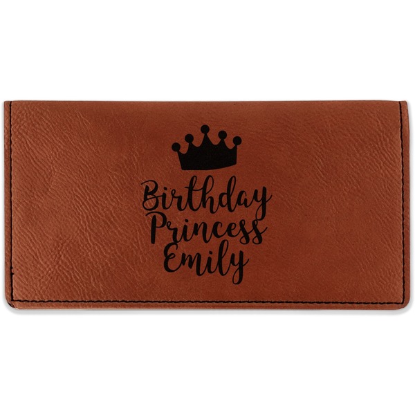 Custom Birthday Princess Leatherette Checkbook Holder (Personalized)